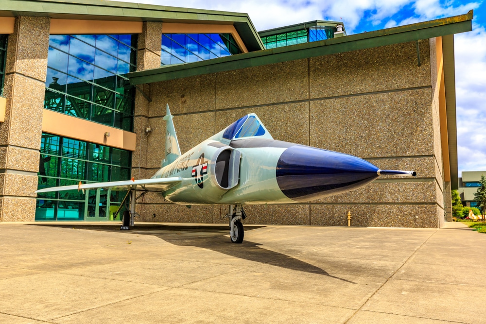 A Plane in front of the Evergreen Air & Space Museum in McMinnville